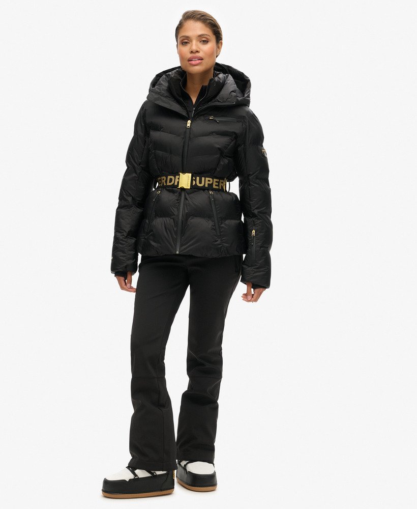 jaqueta puffer ski luxe na cor preta.