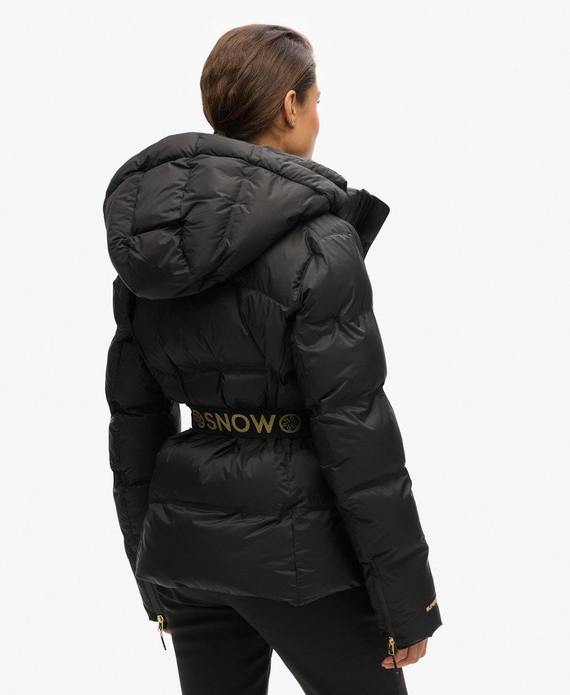jaqueta puffer ski luxe na cor preta.