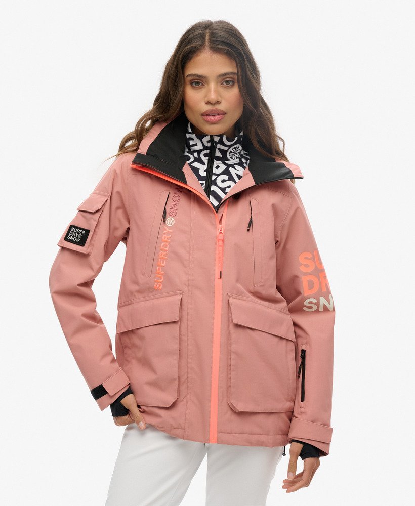 jaqueta ski ultimate rescue na cor rosa cinza