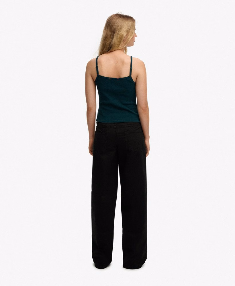 Calça chino folgada de cintura média