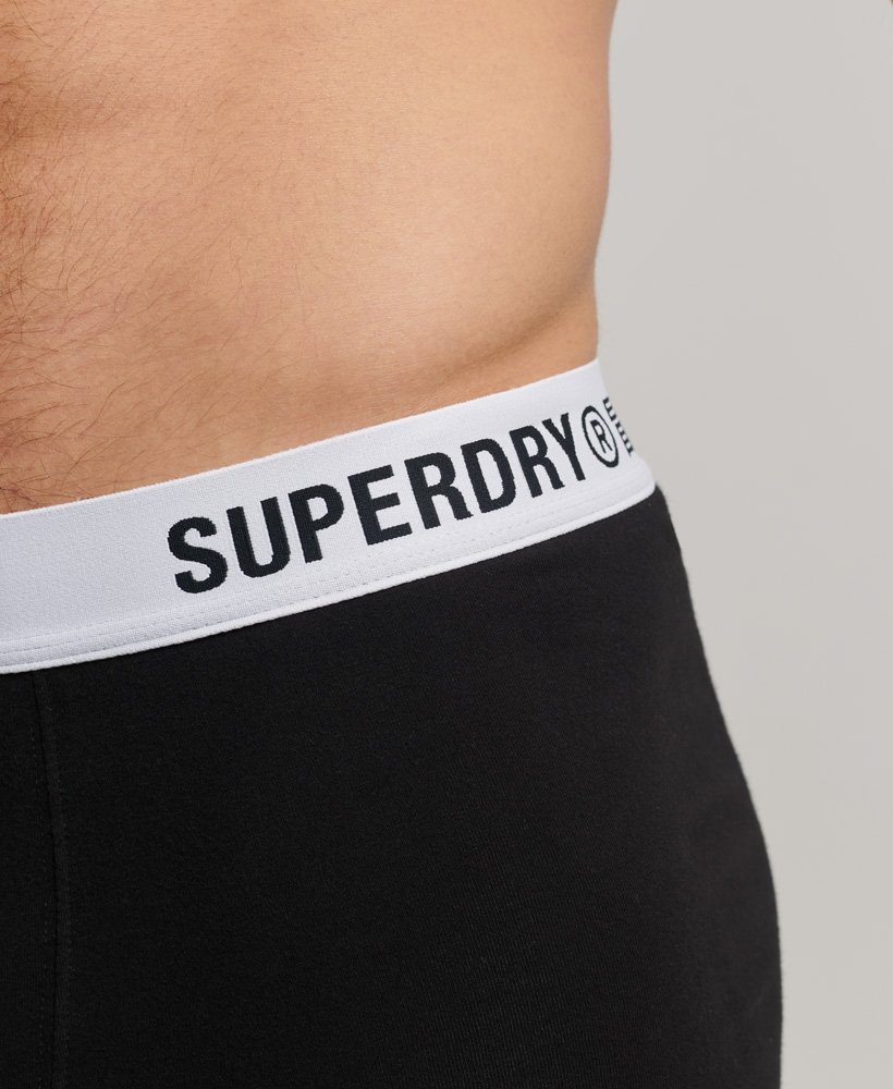 cuecas boxer offset em algodão orgânico pacote duplo nas cores pretobranco