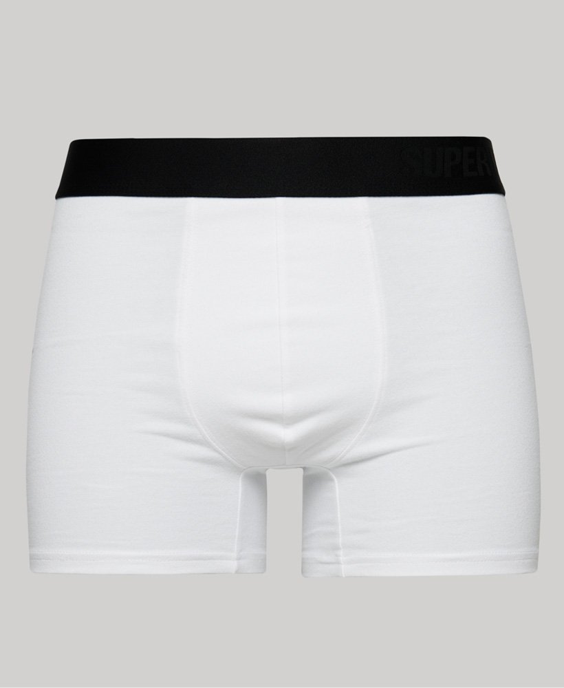 cuecas boxer offset em algodão orgânico pacote duplo nas cores pretobranco