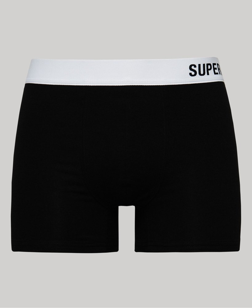 cuecas boxer offset em algodão orgânico pacote duplo nas cores pretobranco