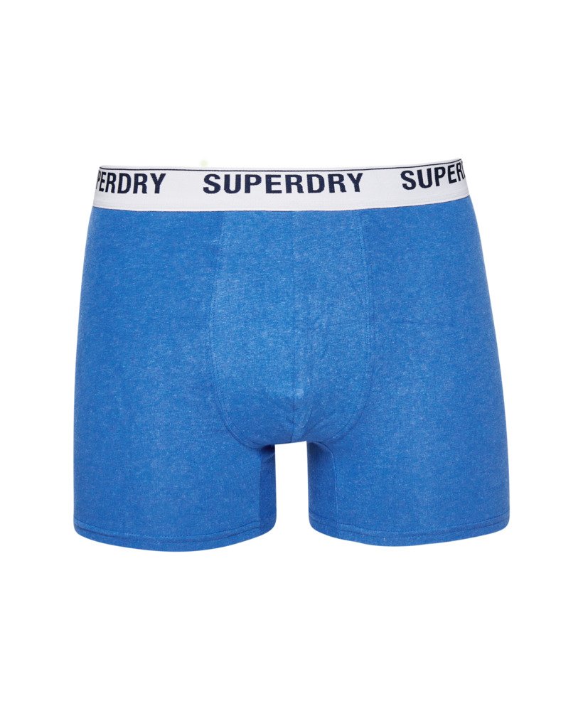 cuecas boxer de algodão orgânico pacote individual na cor azul marinho mesclado.