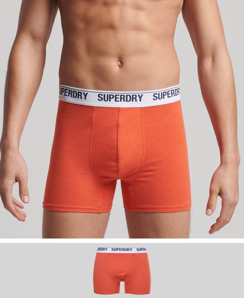 cuecas boxer de algodão orgânico pacote individual na cor laranja mesclado vibrante.