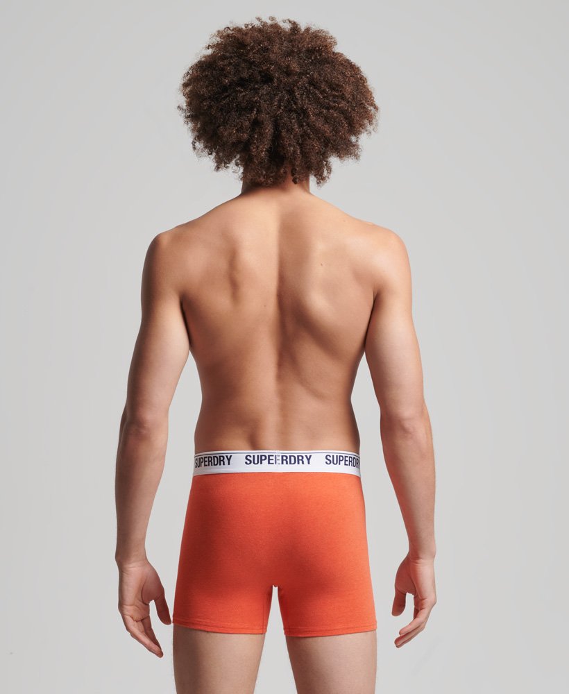 cuecas boxer de algodão orgânico pacote individual na cor laranja mesclado vibrante.
