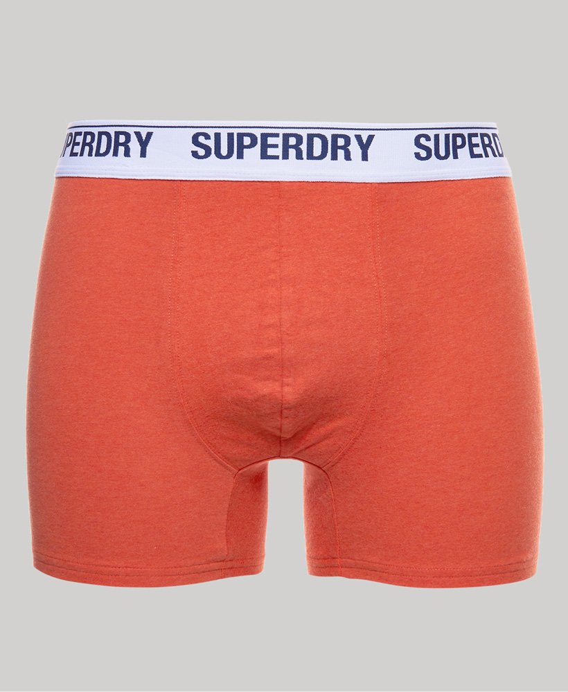 cuecas boxer de algodão orgânico pacote individual na cor laranja mesclado vibrante.
