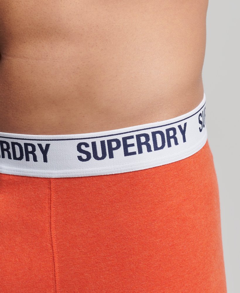 cuecas boxer de algodão orgânico pacote individual na cor laranja mesclado vibrante.
