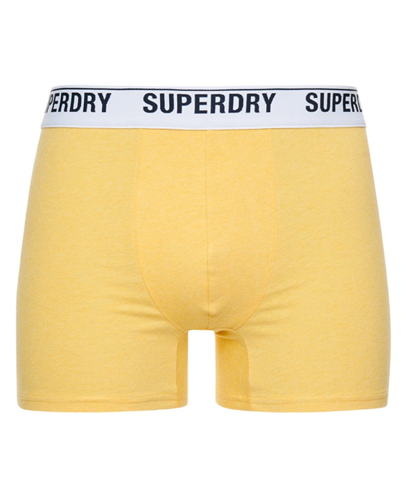 cuecas boxer de algodão orgânico pacote individual na cor amarelo náutico mesclado.
