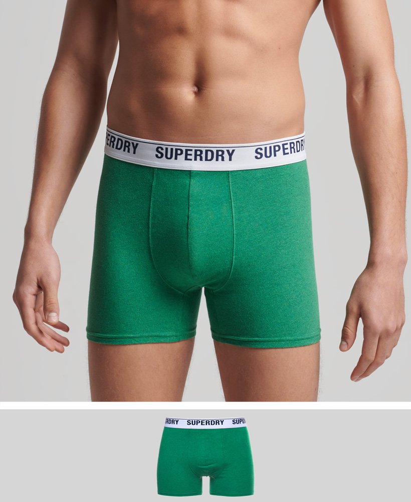 cuecas boxer de algodão orgânico pacote individual na cor verde oregon mesclado.