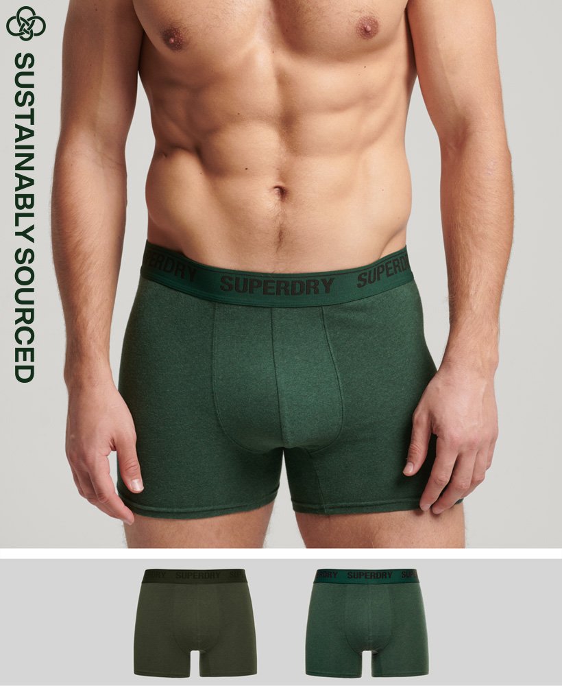 cuecas boxer de algodão orgânico pacote duplo nas cores olivaesmalte