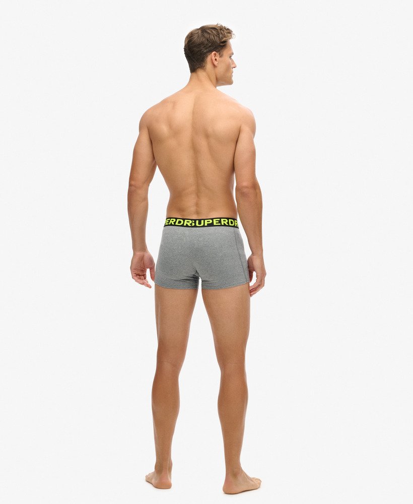 pacote com três cuecas boxer de algodão orgânico na cor cinza mesclado noos.