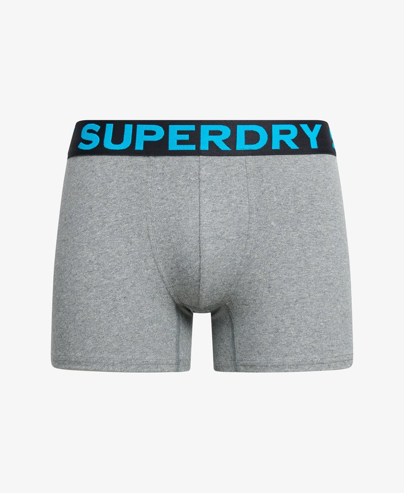 pacote com três cuecas boxer de algodão orgânico na cor cinza mesclado noos.