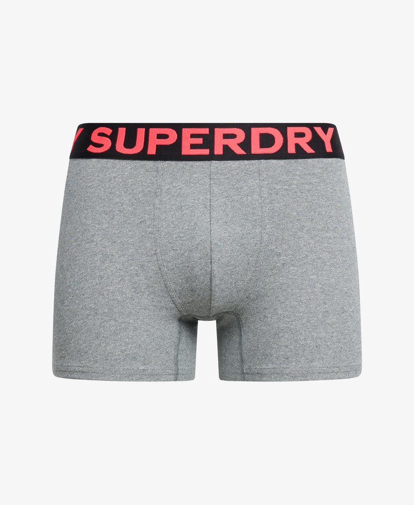 pacote com três cuecas boxer de algodão orgânico na cor cinza mesclado noos.