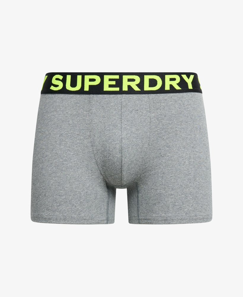 pacote com três cuecas boxer de algodão orgânico na cor cinza mesclado noos.