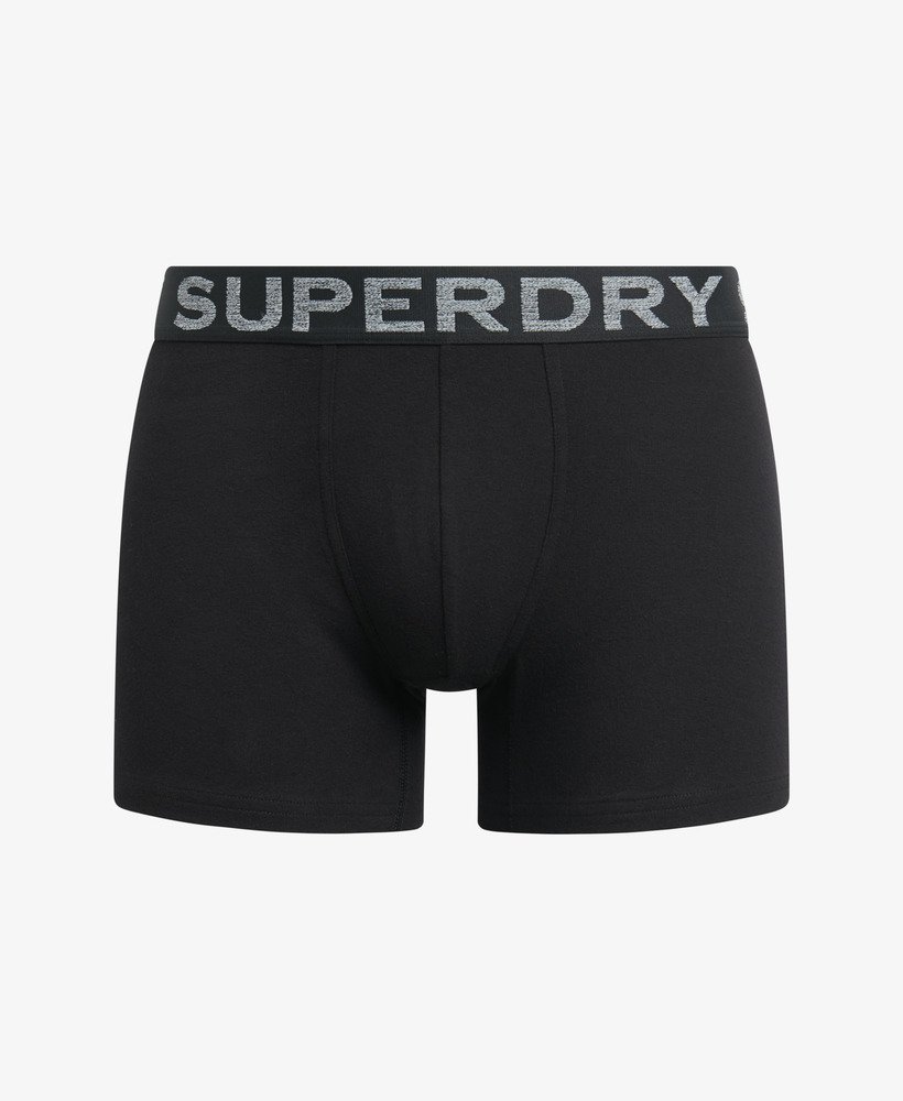 pacote com três cuecas boxer de algodão orgânico nas cores pretolaranja.